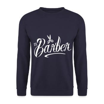 Barber Hairdresser - Unisex Sweatshirt - navy - Front - Alina (178cm) & Michal (187cm)