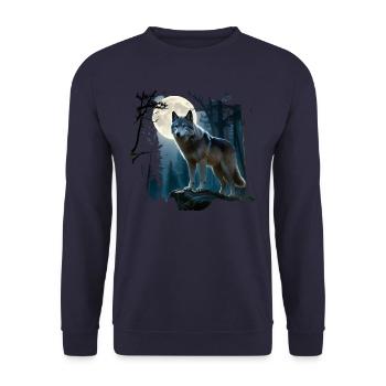 Lune du loup - Sweat-shirt Unisexe - marine - Devant - Alina (178cm) & Michal (187cm)
