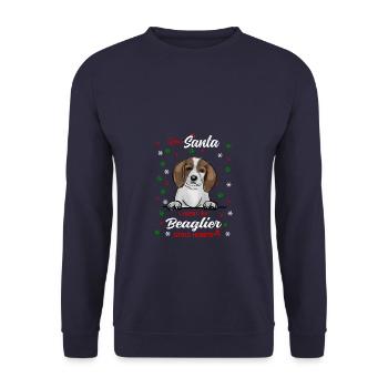 Beagler Hund Weihnachten Hunderasse - Unisex Pullover - Navy - Vorne - Alina (178cm) & Michal (187cm)