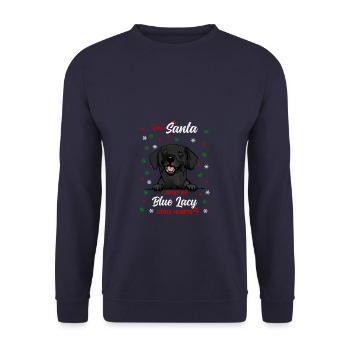 Blue Lacy Hund Weihnachten Hunderasse - Unisex Pullover - Navy - Vorne - Alina (178cm) & Michal (187cm)