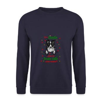 Border Collie Hund Weihnachten Hunderasse - Unisex Pullover - Navy - Vorne - Alina (178cm) & Michal (187cm)