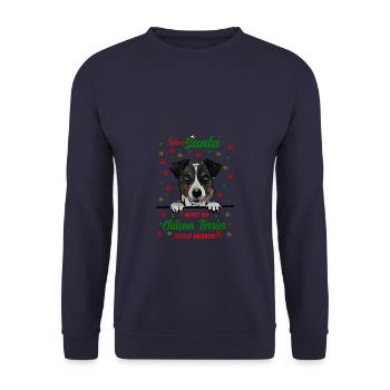 Chilenischer Terrier Hund Weihnachten Hunderasse - Unisex Pullover - Navy - Vorne - Alina (178cm) & Michal (187cm)