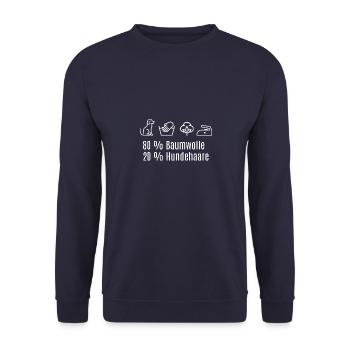 Lustiges Hunde Design Hundehaare Vierbeiner - Unisex Pullover - Navy - Vorne - Alina (178cm) & Michal (187cm)