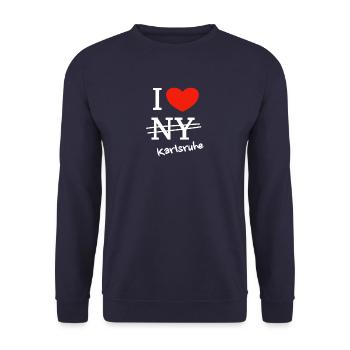 J'adore Karlsruhe - J'adore Karlsruhe - Sweat-shirt Unisexe - marine - Devant - Alina (178cm) & Michal (187cm)
