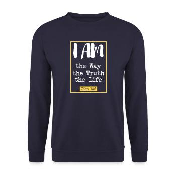 The Way, the Truth, the Life (dark) - Unisex Sweatshirt - navy - Front - Alina (178cm) & Michal (187cm)