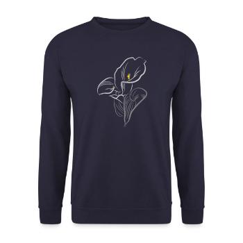 CALLA YELLOW-GREY - Unisex Sweatshirt - navy - Front - Alina (178cm) & Michal (187cm)