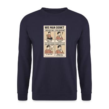 Wie man denkt - Unisex Pullover - Navy - Vorne - Alina (178cm) & Michal (187cm)