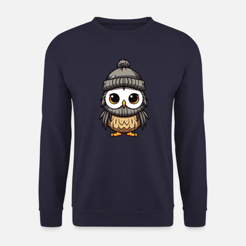 Eule Winter Comic - Unisex Pullover - Navy
