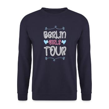 Berlin Girls Tour Herz - Unisex Pullover - Navy - Vorne - Alina (178cm) & Michal (187cm)