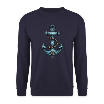 Anchor Harbour - Unisex Sweatshirt - navy - Front - Alina (178cm) & Michal (187cm)