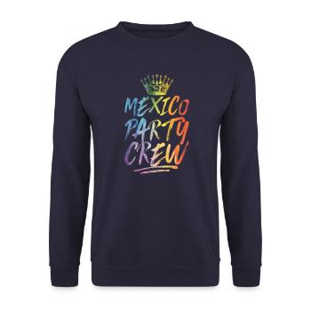 Mexiko Party Crew Bunt - Unisex Pullover - Navy - Vorne - Alina (178cm) & Michal (187cm)