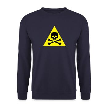 panneau danger tete de mort crane os - Sweat-shirt Unisexe - marine - Devant - Alina (178cm) & Michal (187cm)