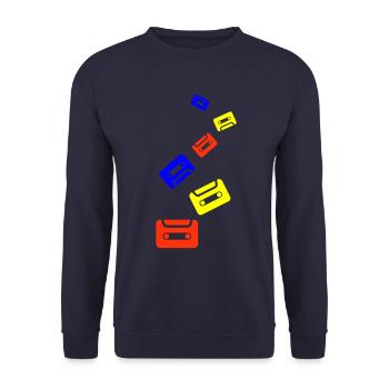 Cassette symbol - Unisex Sweatshirt - navy - Front - Alina (178cm) & Michal (187cm)