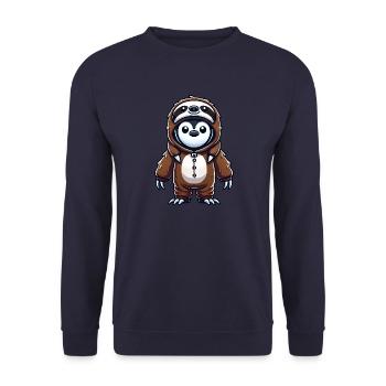 Cute Penguin Sloth Costume Cartoon - Unisex Sweatshirt - navy - Front - Alina (178cm) & Michal (187cm)