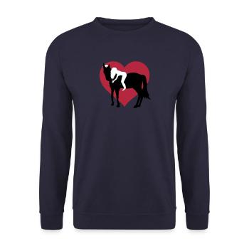 Fille et son cheval - Sweat-shirt Unisexe - marine - Devant - Alina (178cm) & Michal (187cm)