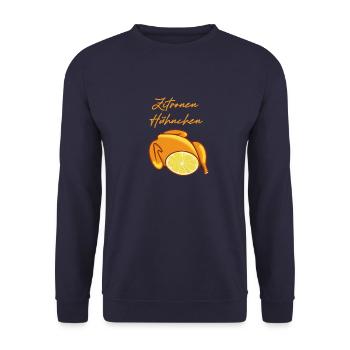 poulet.poulet, citron, poulet au citron, bande dessinée - Sweat-shirt Unisexe - marine - Devant - Alina (178cm) & Michal (187cm)