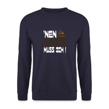 nen scheiss muss ich - Unisex Pullover - Navy - Vorne - Alina (178cm) & Michal (187cm)