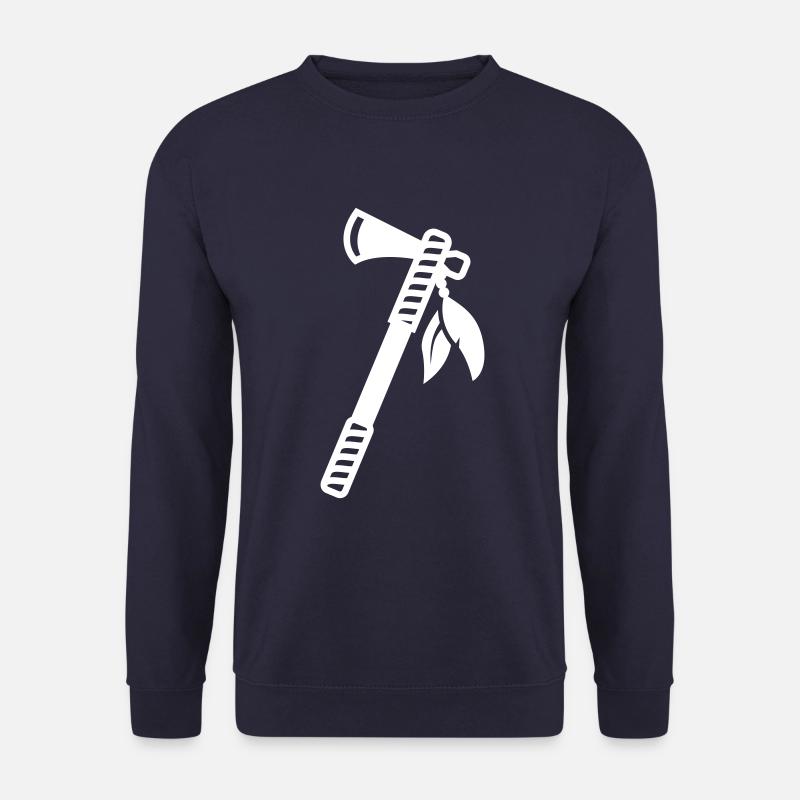 Axt Indianer feder - Unisex Pullover - Navy