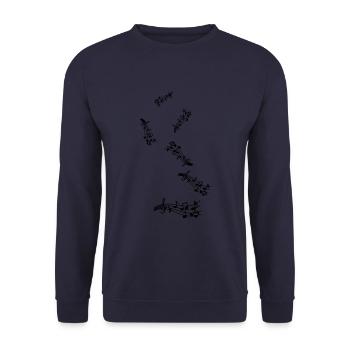 Musical notes sign - Unisex Sweatshirt - navy - Front - Alina (178cm) & Michal (187cm)