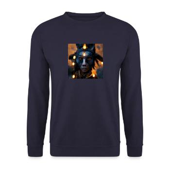 Schamane 4 - Unisex Pullover - Navy - Vorne - Alina (178cm) & Michal (187cm)