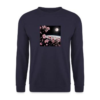Cherry Tree on the Moon - Unisex Pullover - Navy - Vorne - Alina (178cm) & Michal (187cm)