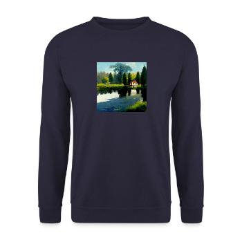 Haus am See 1 - Unisex Pullover - Navy - Vorne - Alina (178cm) & Michal (187cm)