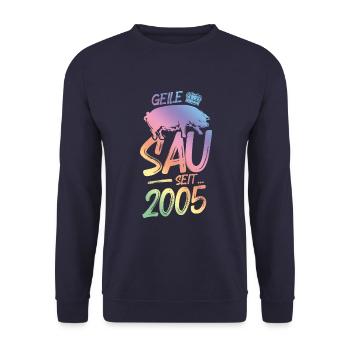 2005 Geile Sau - Unisex Pullover - Navy - Vorne - Alina (178cm) & Michal (187cm)