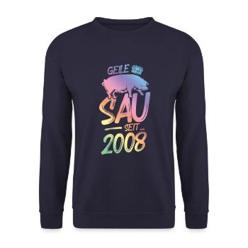 2008 Geile Sau - Unisex Pullover - Navy - Vorne - Alina (178cm) & Michal (187cm)
