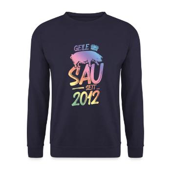2012 Geile Sau - Unisex Pullover - Navy - Vorne - Alina (178cm) & Michal (187cm)