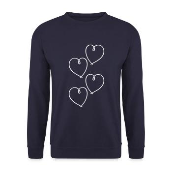 Hearts Love Symbol - Unisex Sweatshirt - navy - Front - Alina (178cm) & Michal (187cm)