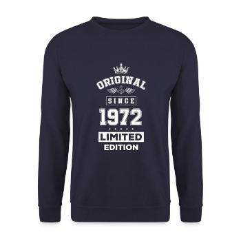 1972 limited edition birthday - Unisex Sweatshirt - navy - Front - Alina (178cm) & Michal (187cm)