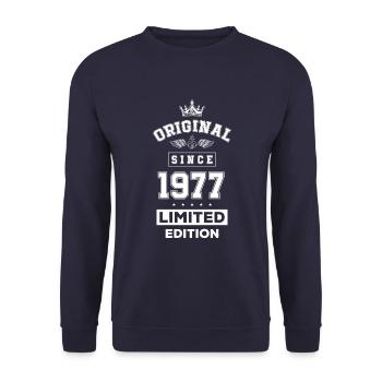 1977 limited edition birthday - Unisex Sweatshirt - navy - Front - Alina (178cm) & Michal (187cm)