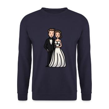 Wedding Bride Groom Newlyweds - Unisex Sweatshirt - navy - Front - Alina (178cm) & Michal (187cm)