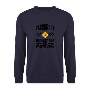 Fachkraft Holz - Unisex Pullover - Navy - Vorne - Alina (178cm) & Michal (187cm)