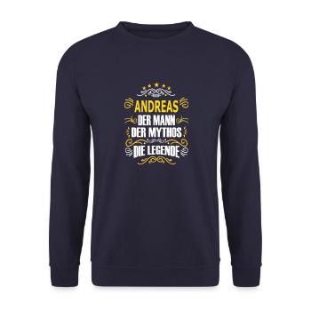 ANDREAS - Unisex Pullover - Navy - Vorne - Alina (178cm) & Michal (187cm)