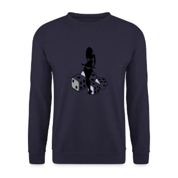 spielwürfel - Unisex Pullover - Navy - Vorne - Alina (178cm) & Michal (187cm)