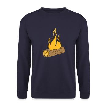 ast holz wald baum stamm holzscheid waldbrand bran - Unisex Pullover - Navy - Vorne - Alina (178cm) & Michal (187cm)