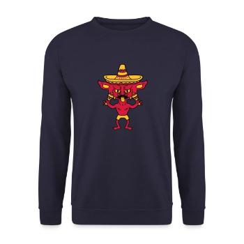 célébrer la moustache moustache chapeau mexicain s - Sweat-shirt Unisexe - marine - Devant - Alina (178cm) & Michal (187cm)
