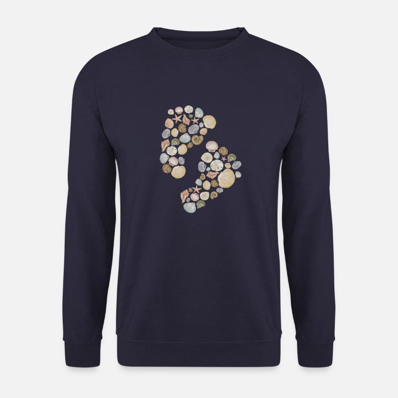 Footprints from shells - watercolour - Unisex Sweatshirt - navy