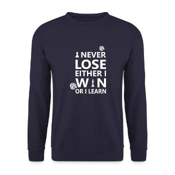 boardgame chess backgammon game night - Unisex Pullover - Navy - Vorne - Alina (178cm) & Michal (187cm)