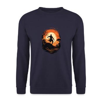 Meister des Schattens - Unisex Pullover - Navy - Vorne - Alina (178cm) & Michal (187cm)