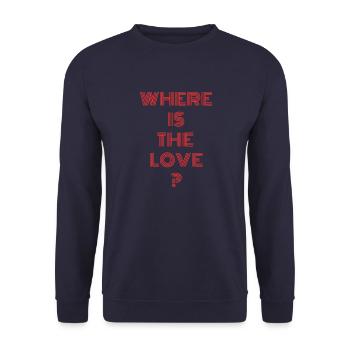 Où est l’amour ? AMOUR - Sweat-shirt Unisexe - marine - Devant - Alina (178cm) & Michal (187cm)