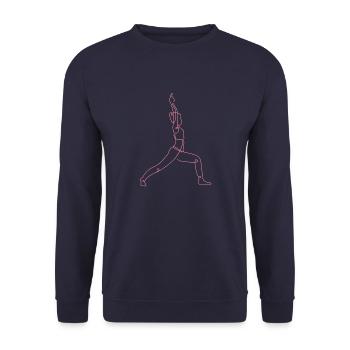 3 Sanchalanasana Yoga | 3ème flamme rose - Sweat-shirt Unisexe - marine - Devant - Alina (178cm) & Michal (187cm)