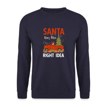 Weihnachten Christmas Vintage Heiligabend Spruch - Unisex Pullover - Navy - Vorne - Alina (178cm) & Michal (187cm)
