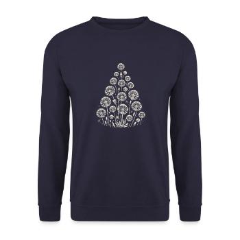 Dandelion Christmas Tree - Christmas Garden Design - Unisex Sweatshirt - navy - Front - Alina (178cm) & Michal (187cm)