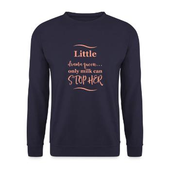 Baby Saying - Unisex Sweatshirt - navy - Front - Alina (178cm) & Michal (187cm)