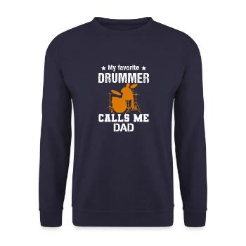 Schlagzeug Schlagzeuger Drummer Vintage Drums Perc - Unisex Pullover - Navy - Vorne - Alina (178cm) & Michal (187cm)