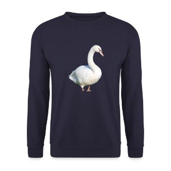 Cygne, Canard, Oiseau, Oie - Sweat-shirt Unisexe - marine - Devant - Alina (178cm) & Michal (187cm)