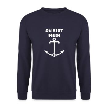 Du bist mein Anker - Unisex Pullover - Navy - Vorne - Alina (178cm) & Michal (187cm)