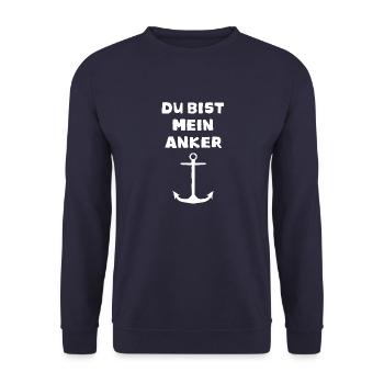 Anker - Du bist mein Anker - Unisex Pullover - Navy - Vorne - Alina (178cm) & Michal (187cm)